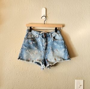 Celebrity Pink Floral Jean Shorts